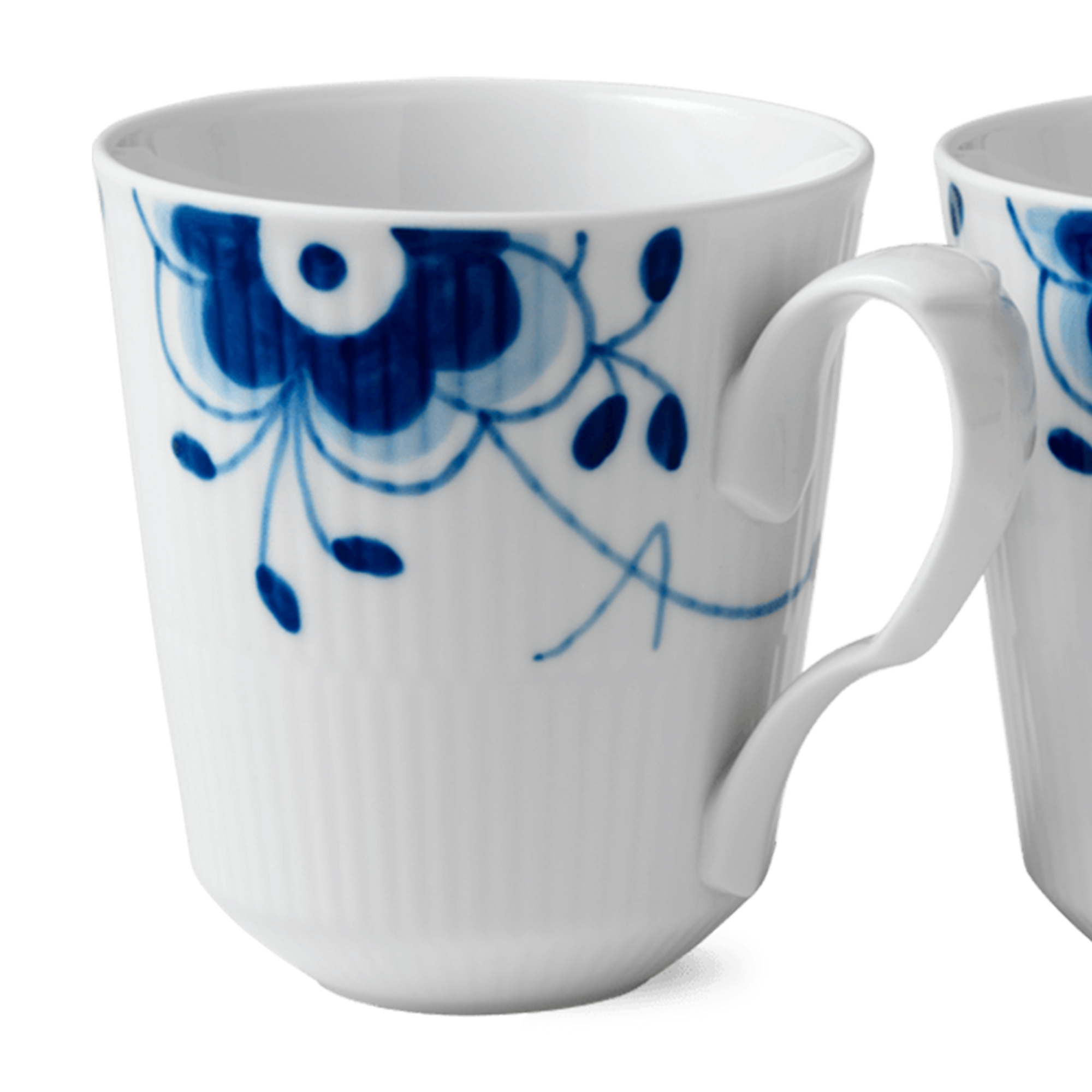 Zoom billed af Blå Mega Riflet Krus 37 cl, 2 stk